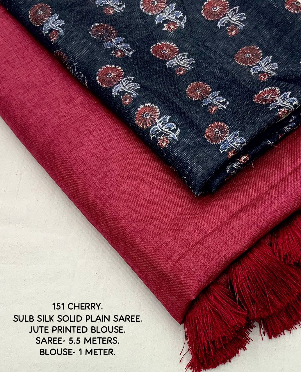 Soft solid plain saree with slub woven design in poly manipuri silk