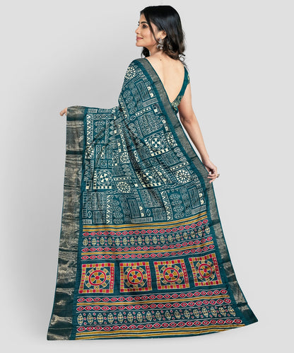 Soft Cotton Crape Saree with woven sequence design all over. - Swaraas