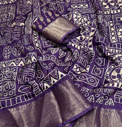 Soft Cotton Crape Saree with woven sequence design all over. - Swaraas