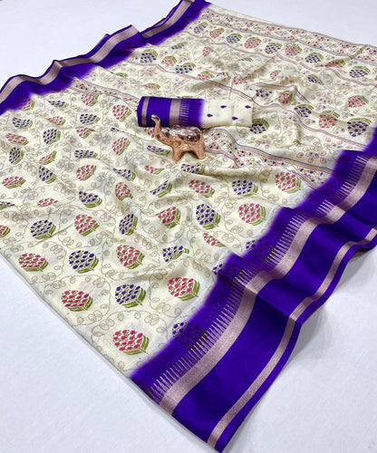 Fancy Soft Cotton Blend Saree with Batik Print, Multi-Sequins Work & Kalamkari Pallu – With Printed Blouse