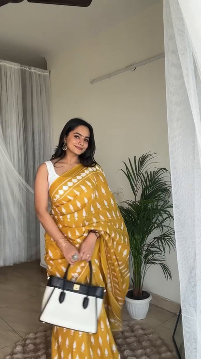 Elegant Digital Print Linen Saree with Blouse – 6.3 Mtr (Single Colour Catalog)