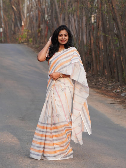 Elegant Digital Print Linen Saree with Blouse – 6.3 Mtr (Single Colour Catalog)