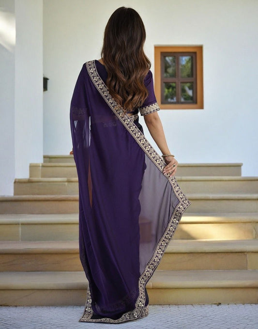Ananya | Soft  rangoli silk saree with heavy coding lace
