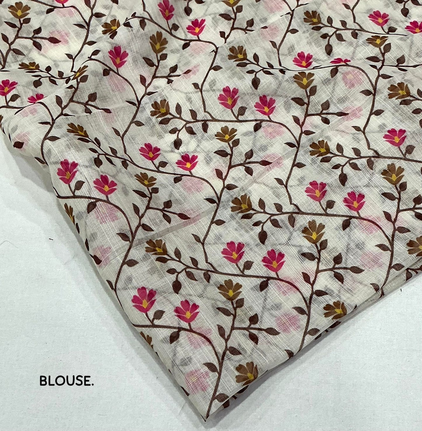 Soft linen saree with jamdani style prints