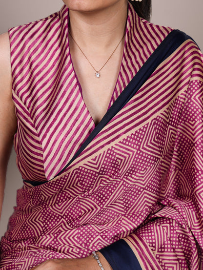 Crafted in soft dull silk with statement fancy prints, this saree blends classic charm with a modern touch 🌸