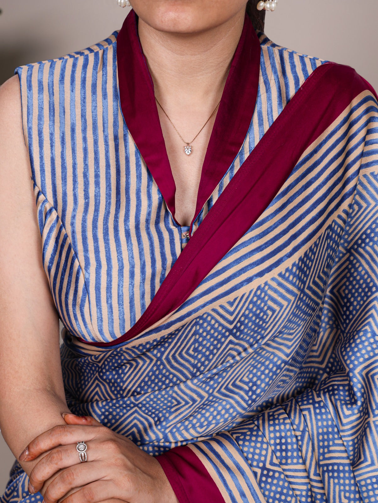 Crafted in soft dull silk with statement fancy prints, this saree blends classic charm with a modern touch 🌸