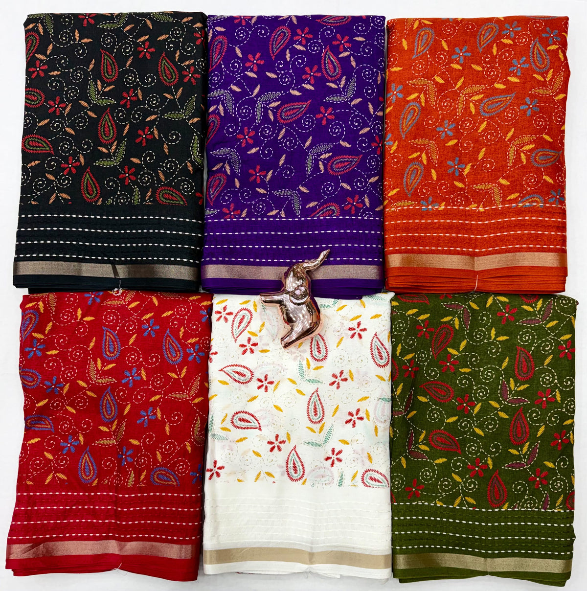 Tussar Silk Saree with Multicolour Paisley and Floral Motifs, Elegant Border and Running Blouse for Festive Wear