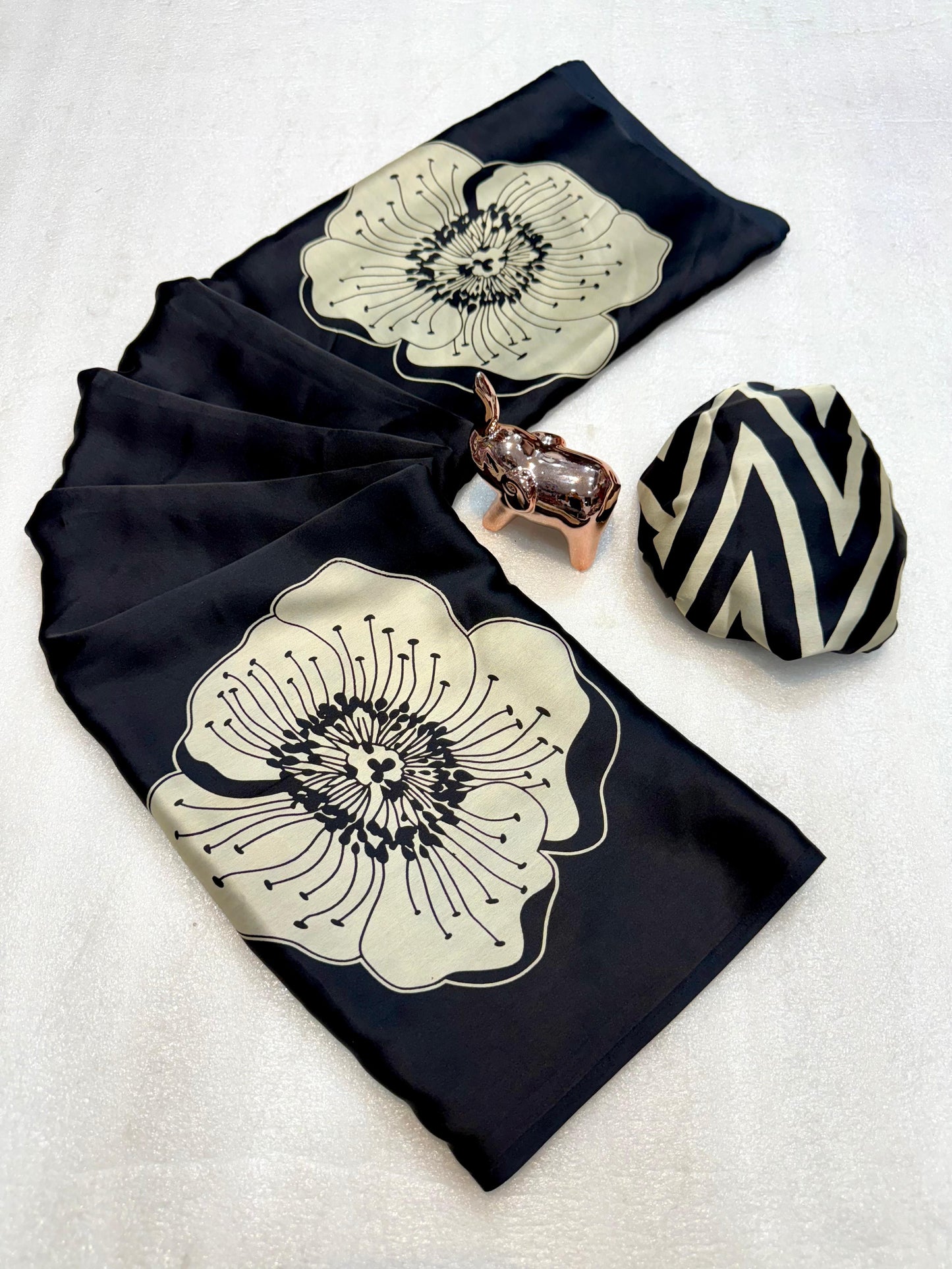 KUDOS | Modal satin floral printed saree