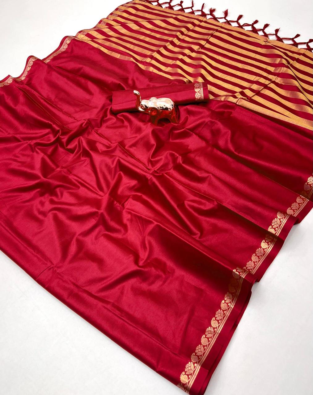 Pure mysure silk 5/5  mango jari Fancy Border Sarees chit pallu
