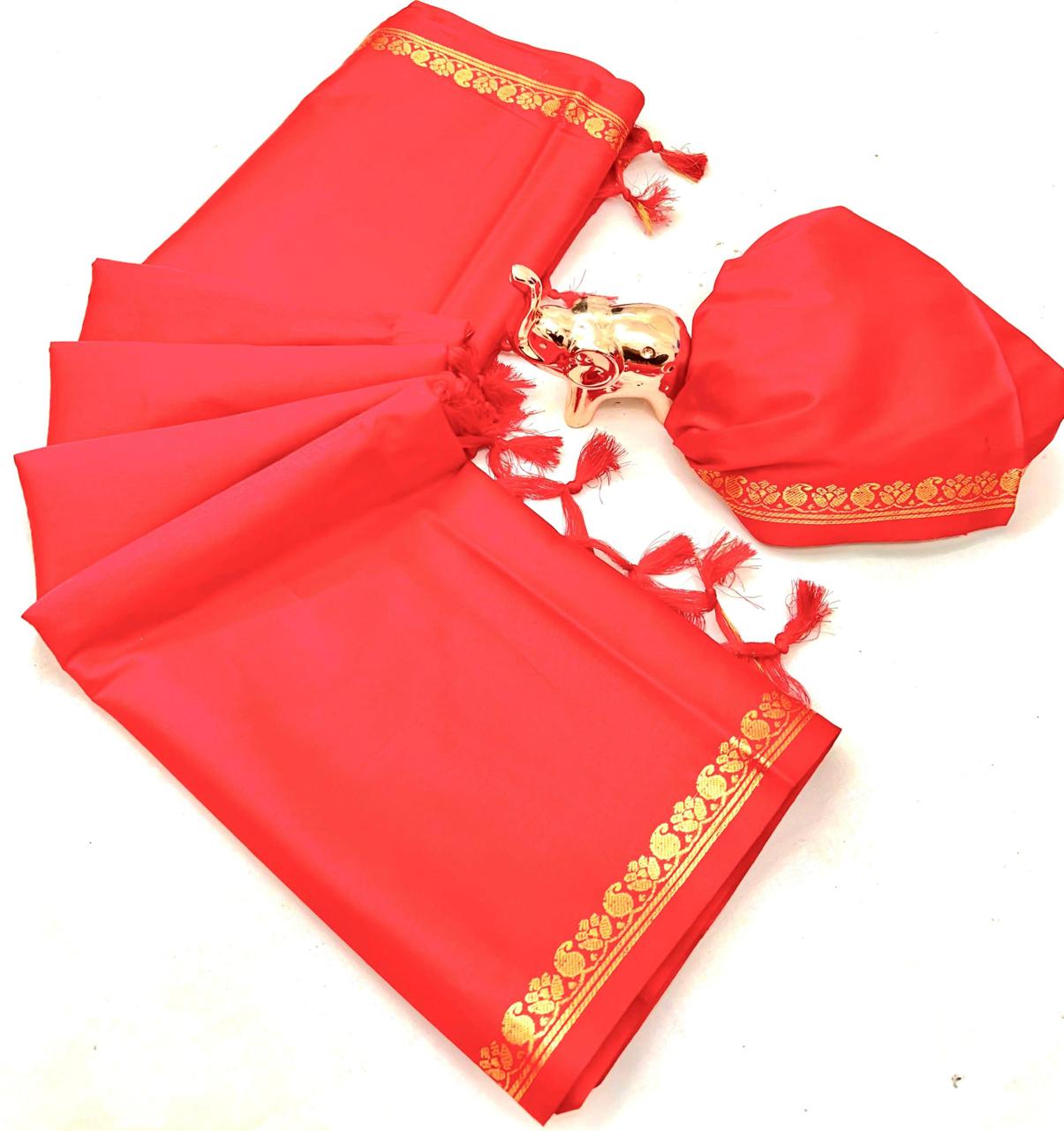 Pure mysure silk 5/5  mango jari Fancy Border Sarees chit pallu