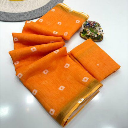 Women Printed Saree with Blouse Piece
