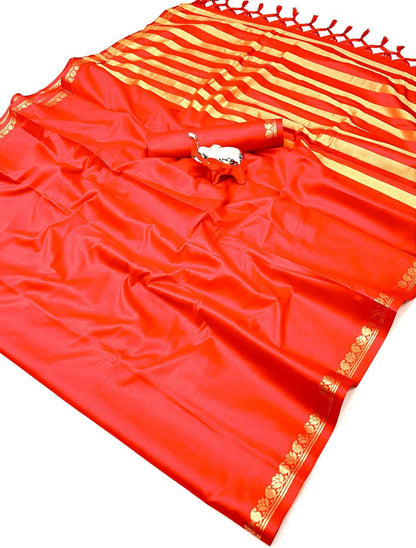 Pure mysure silk 5/5  mango jari Fancy Border Sarees chit pallu