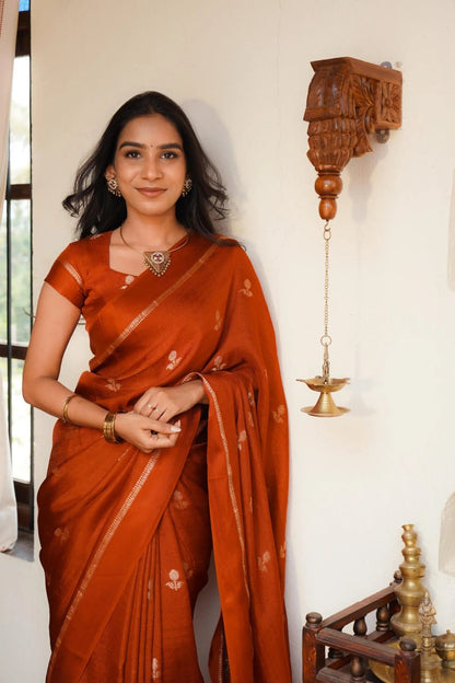 Pure Khadi Viscose Sartin Border Georgette, crafted for New Trends 🪷