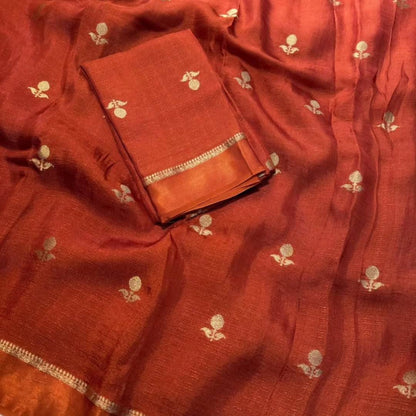Pure Khadi Viscose Sartin Border Georgette, crafted for New Trends 🪷