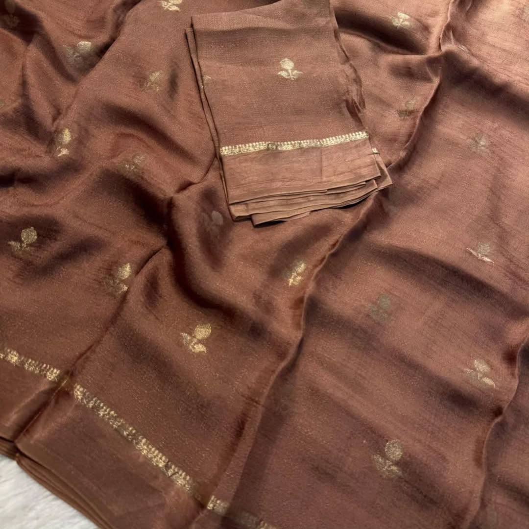 Pure Khadi Viscose Sartin Border Georgette, crafted for New Trends 🪷