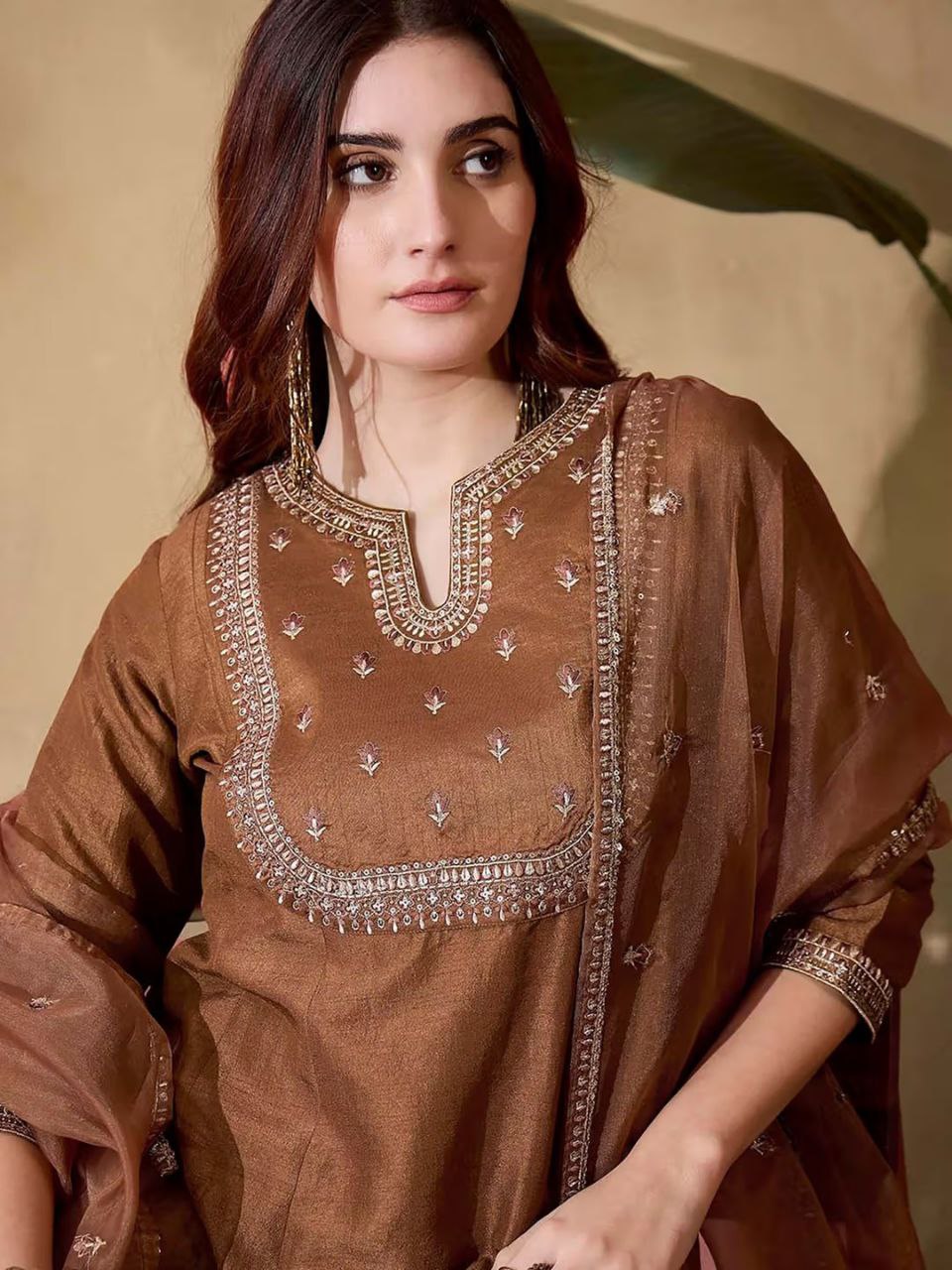 Designer party wear embroidery top-dupatta and full stiched bottom