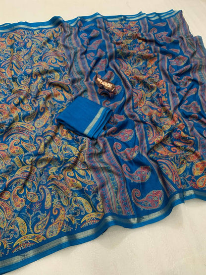Women Paisley Print Saree with Contrast Border