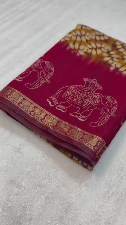 Soft Mangalgiri Mul Cotton Saree with Designer Patola Print, Rich Pallu & Viscose Zari Peacock Border