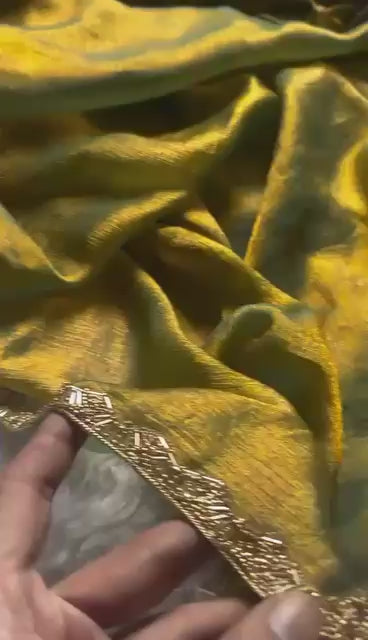 Rich Fendi Soft Chiffon Saree with Bead Handwork and Designer Border – Lightweight Party Wear | Swaraas.in