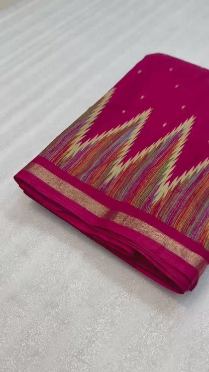 Women Printed Saree with Blouse Piece