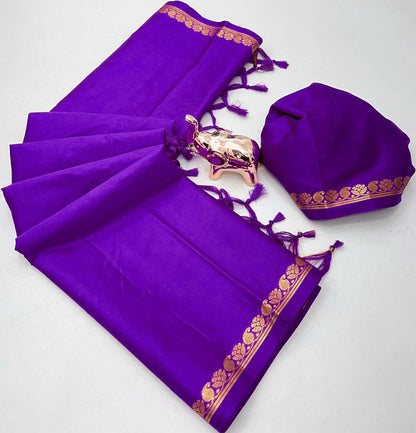 Pure mysure silk 5/5  mango jari Fancy Border Sarees chit pallu