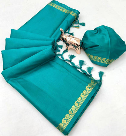 Pure mysure silk 5/5  mango jari Fancy Border Sarees chit pallu