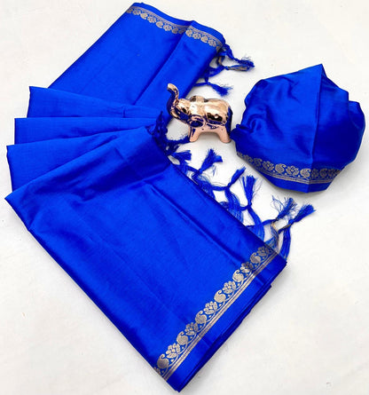 Pure mysure silk 5/5  mango jari Fancy Border Sarees chit pallu