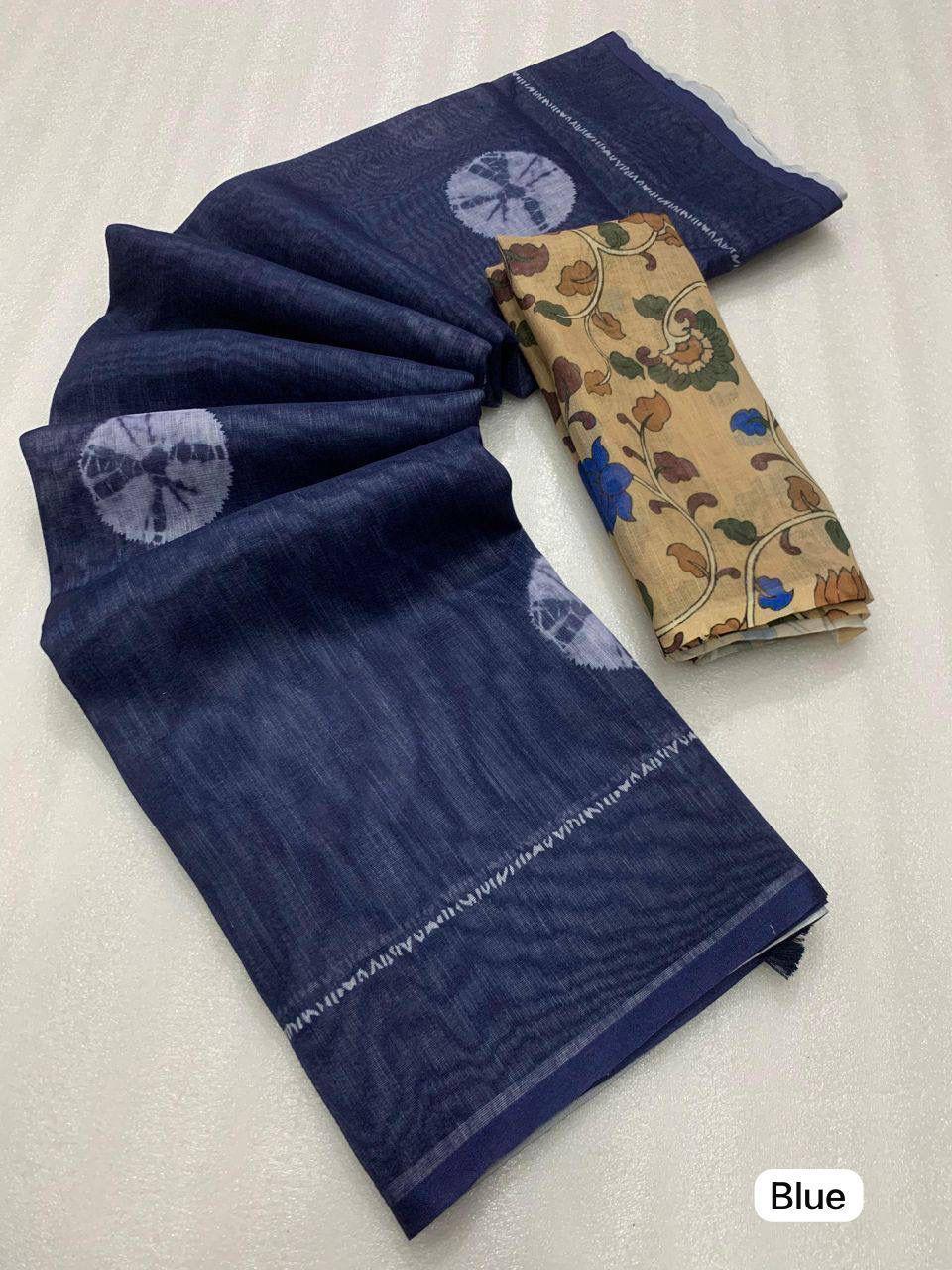 Women Floral Print Saree with Contrast Border