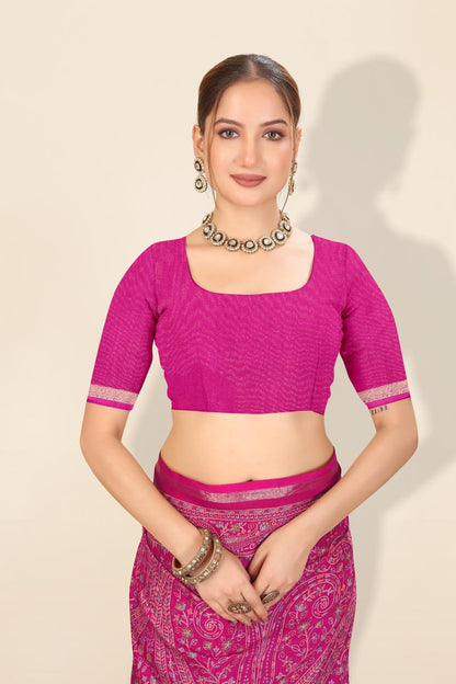 Pure Soft Tussar Silk Kashmiri Printed Saree with Rich Pallu & Golden Border | Elegant Traditional Wear